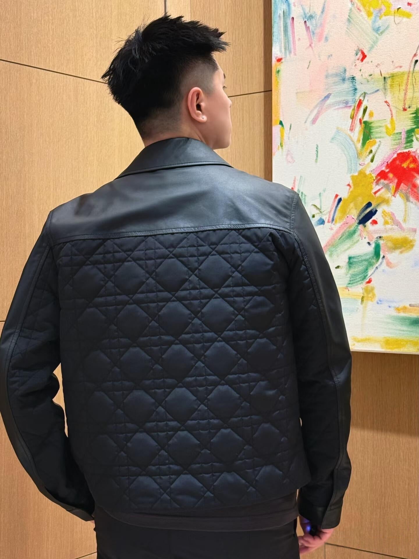 2026 New GS Checkerboard Pattern Leather Jacket (BB785-C80)