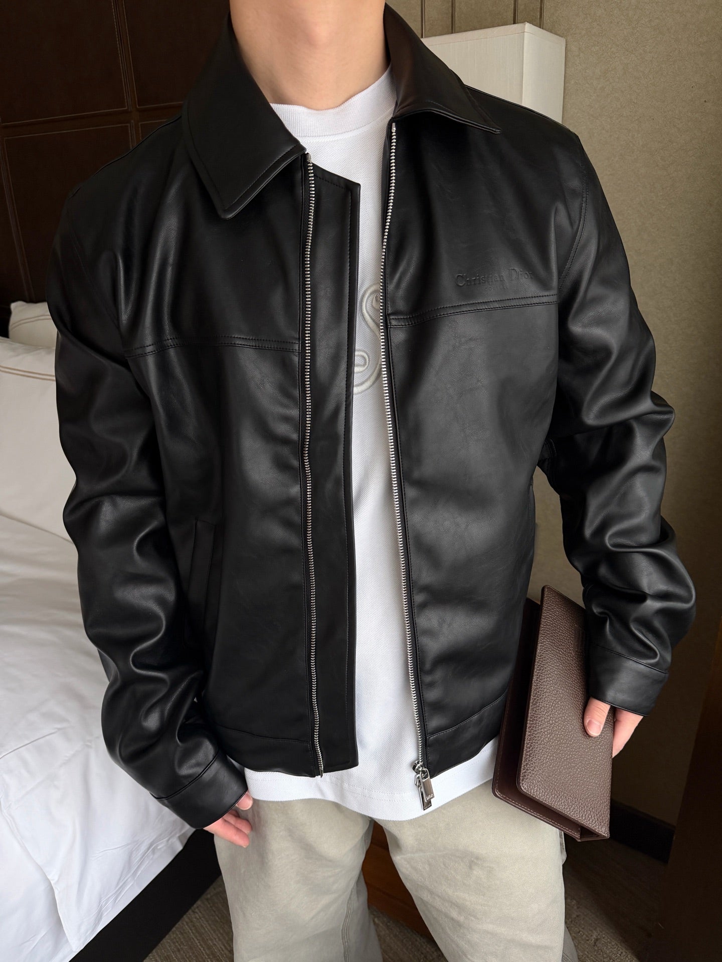 2026 New GS Checkerboard Pattern Leather Jacket (BB785-C80)