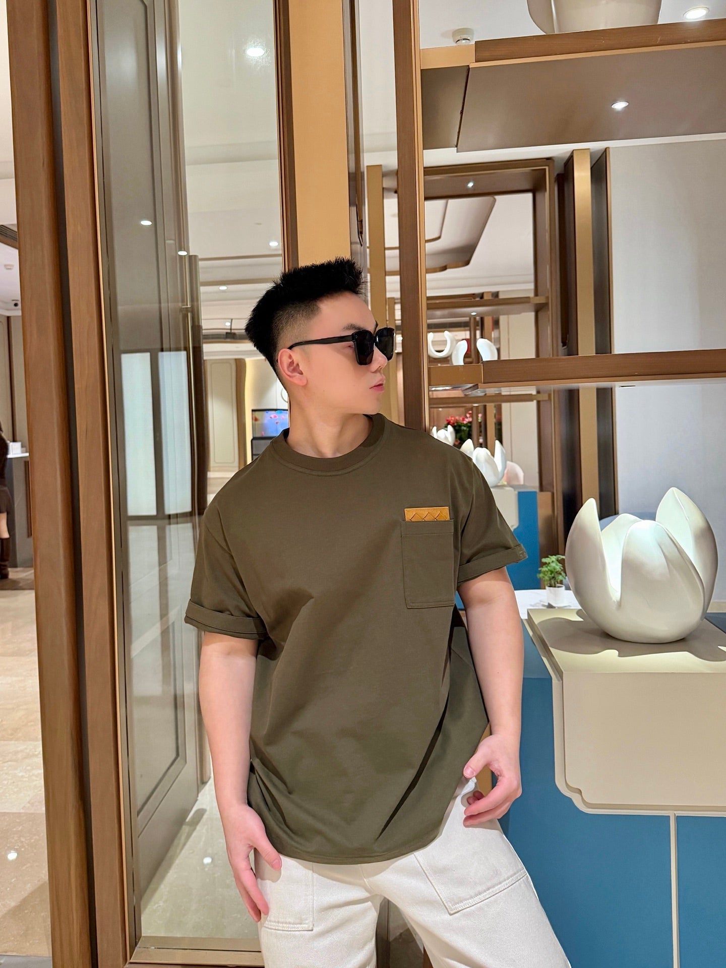2026 New GS Woven Leather Pocket Short Sleeve Shirt (AA543-A20)
