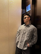 2026 New GS Logo Tartan Button-Down Shirt (CC941-B50)