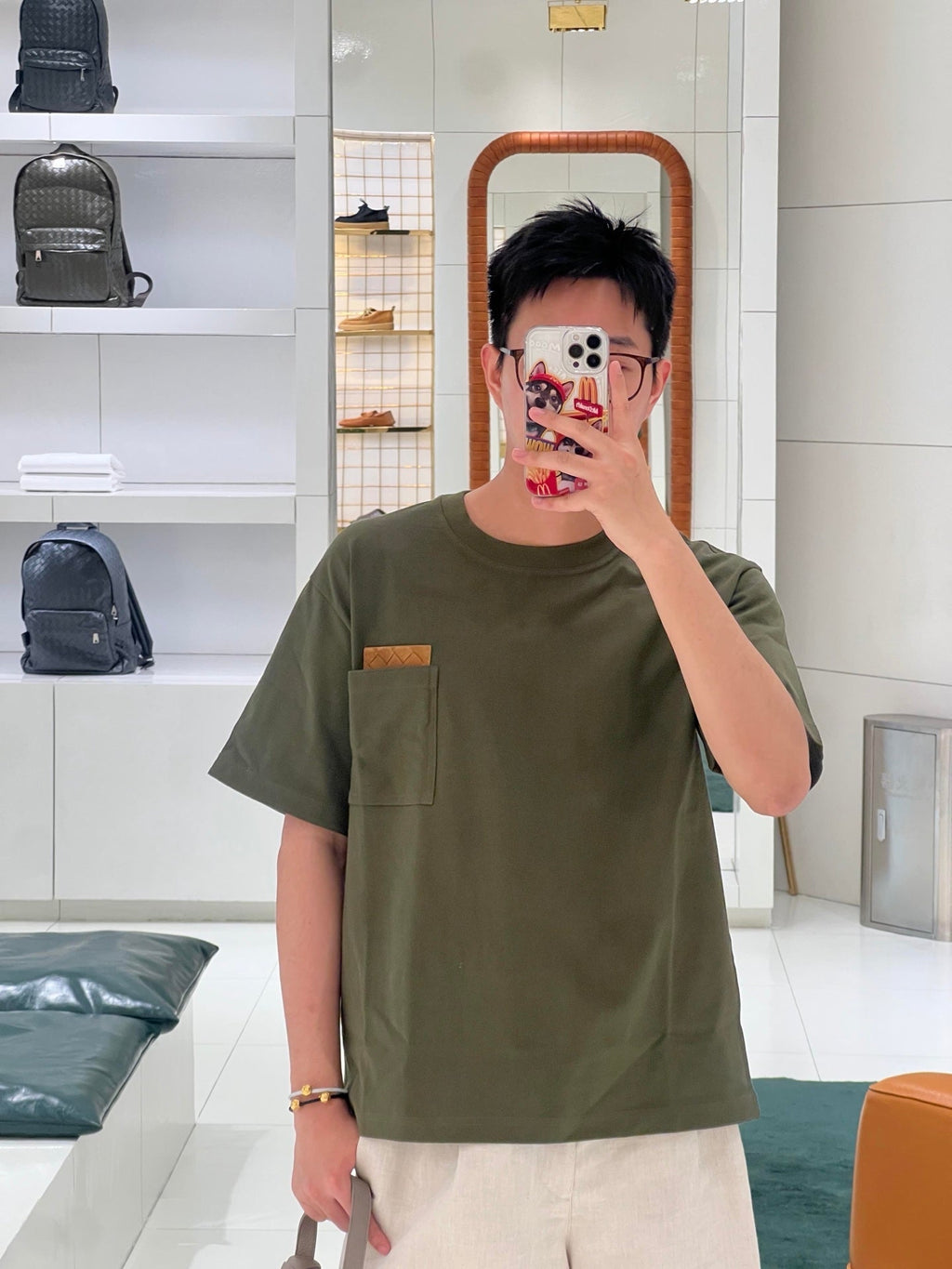 2026 New GS Woven Leather Pocket Short Sleeve Shirt (AA543-A20)