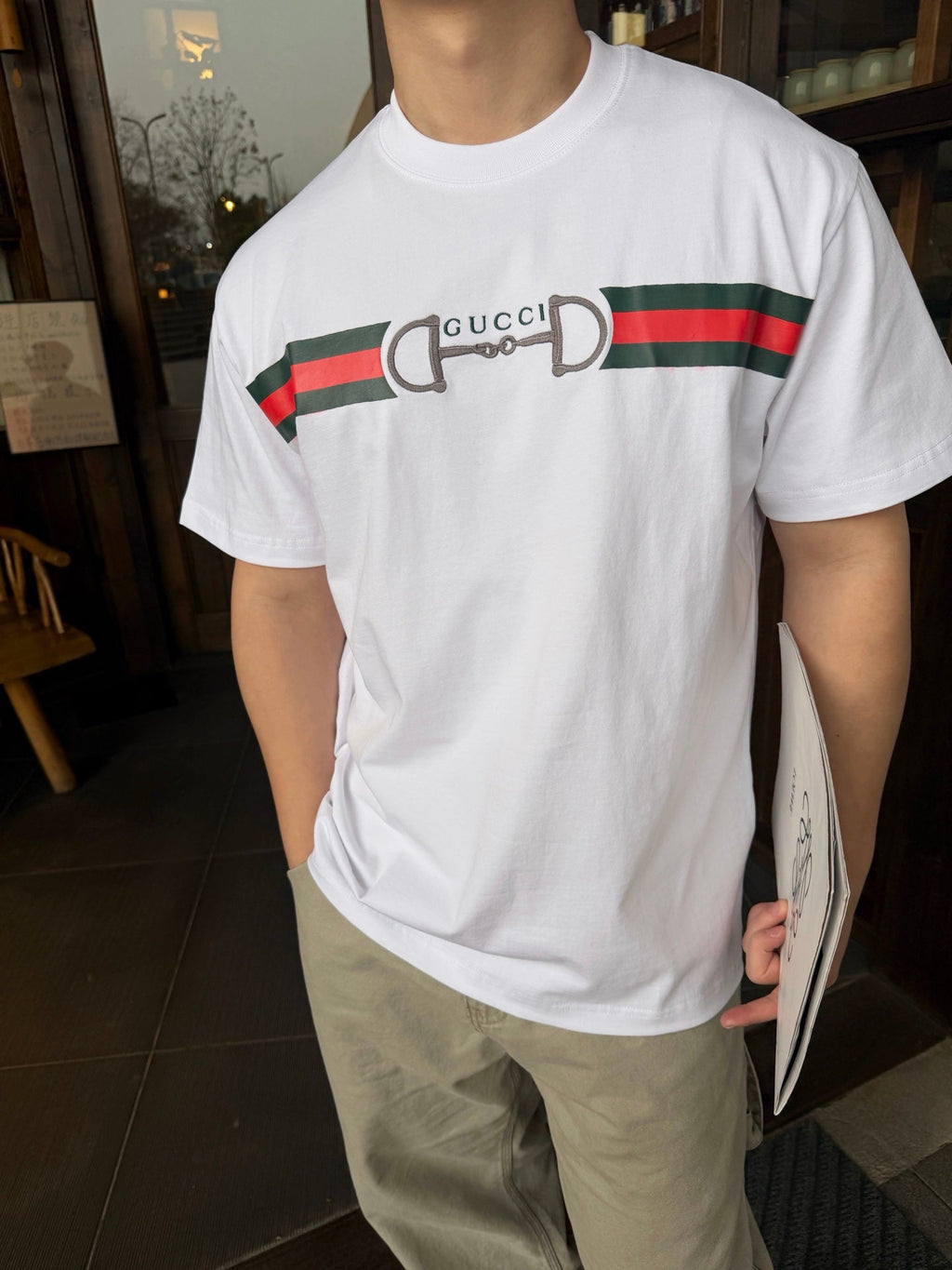 2026 New GS Horsebit Webbing T-Shirt (AA540-A15)