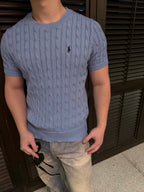 2026 New GS Cable-Knit Short-Sleeve Sweater (CC938-A50)