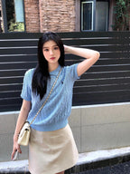 2026 New GS Cable-Knit Short-Sleeve Sweater (CC938-A50)
