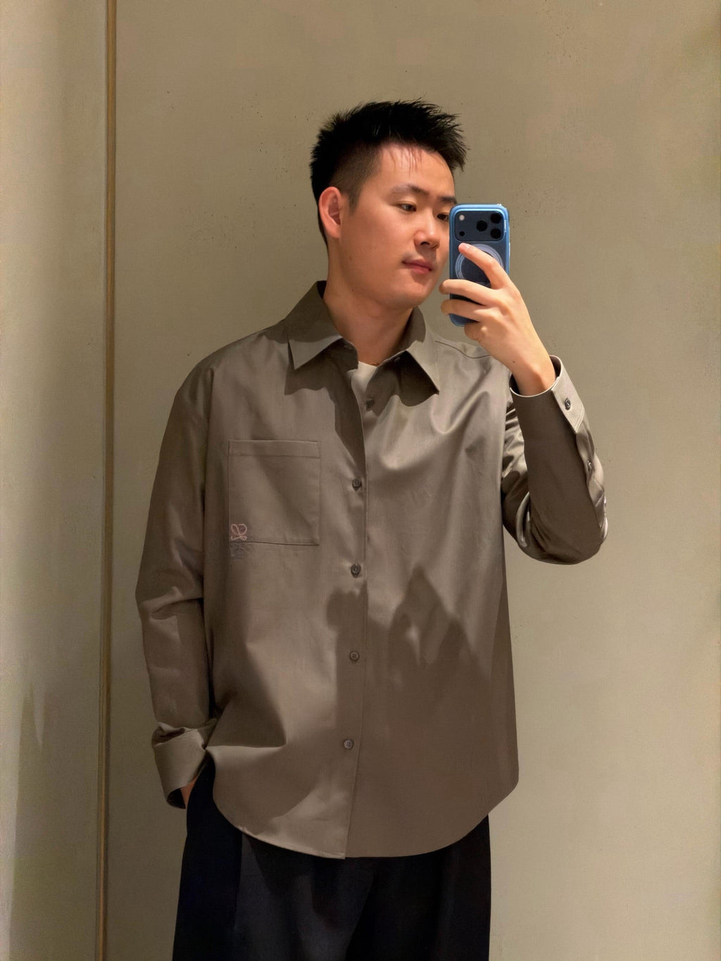 2026 New GS Two-Tone Embroidered Patch Pocket Shirt (CC944-B30)