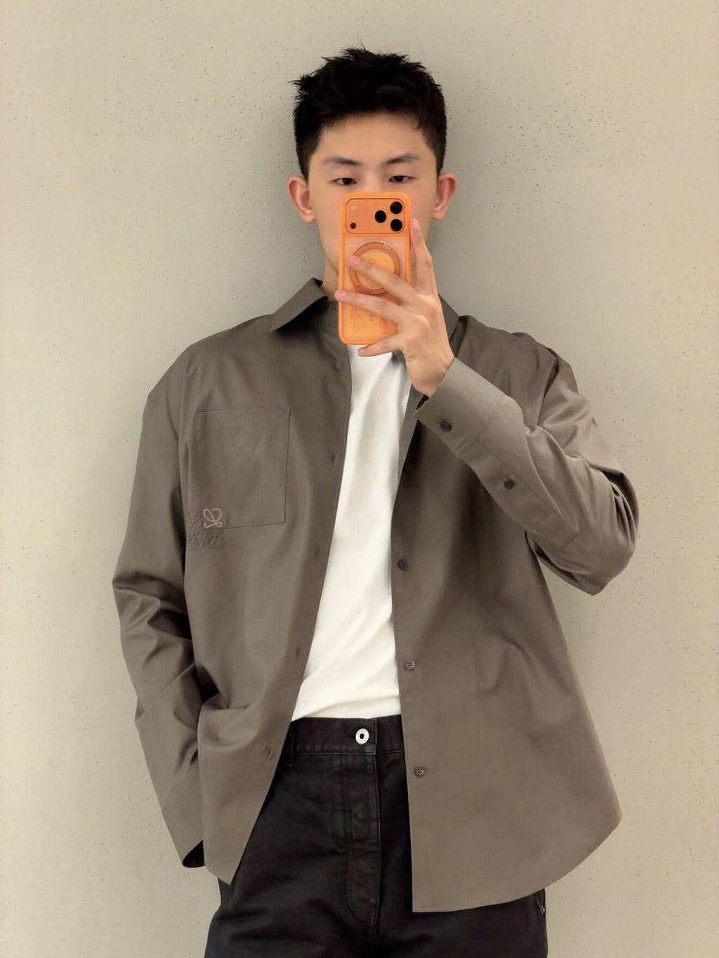 2026 New GS Two-Tone Embroidered Patch Pocket Shirt (CC944-B30)