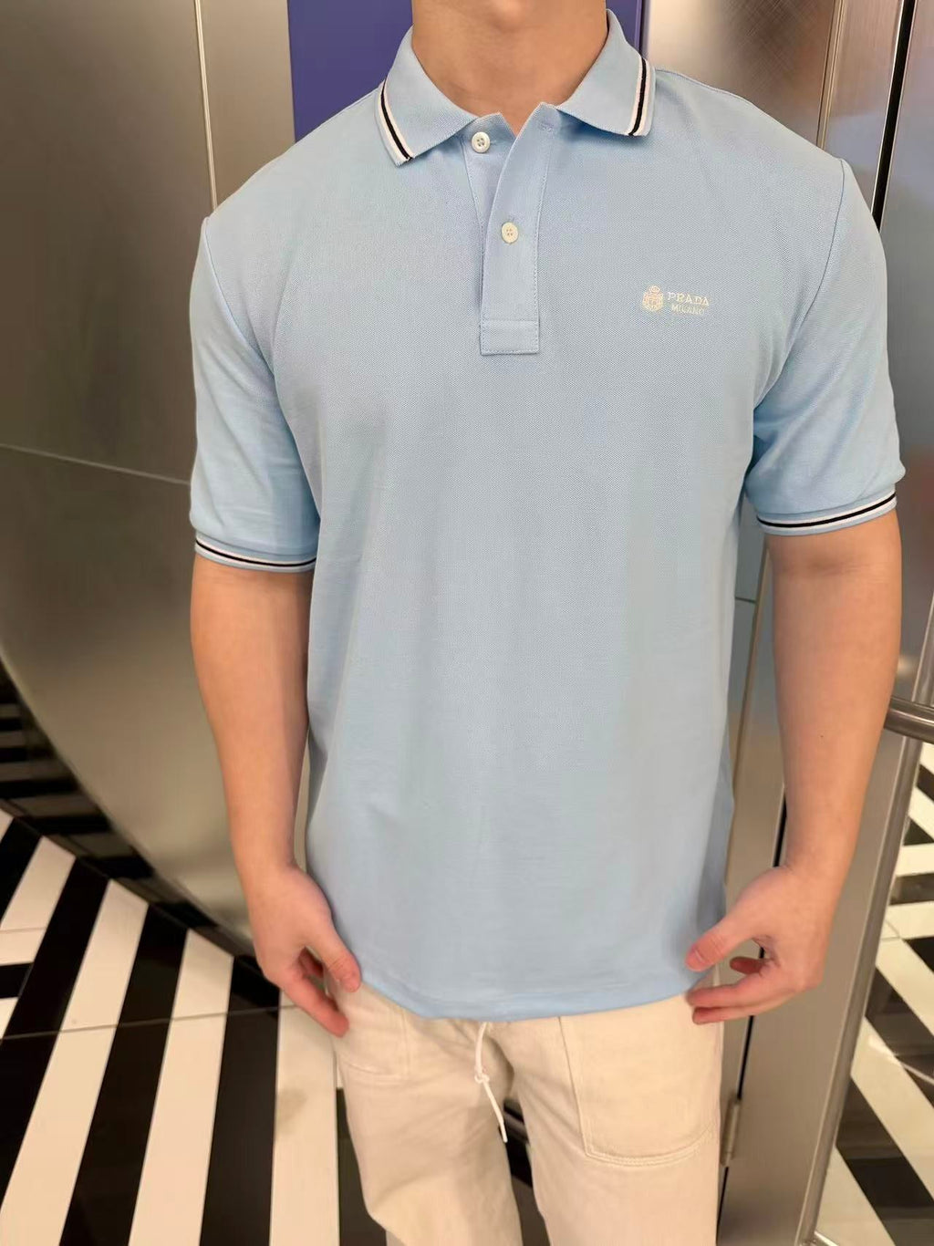 2026 New GS Logo Embroidered Drawstring Polo Shirt (CC947-A40)