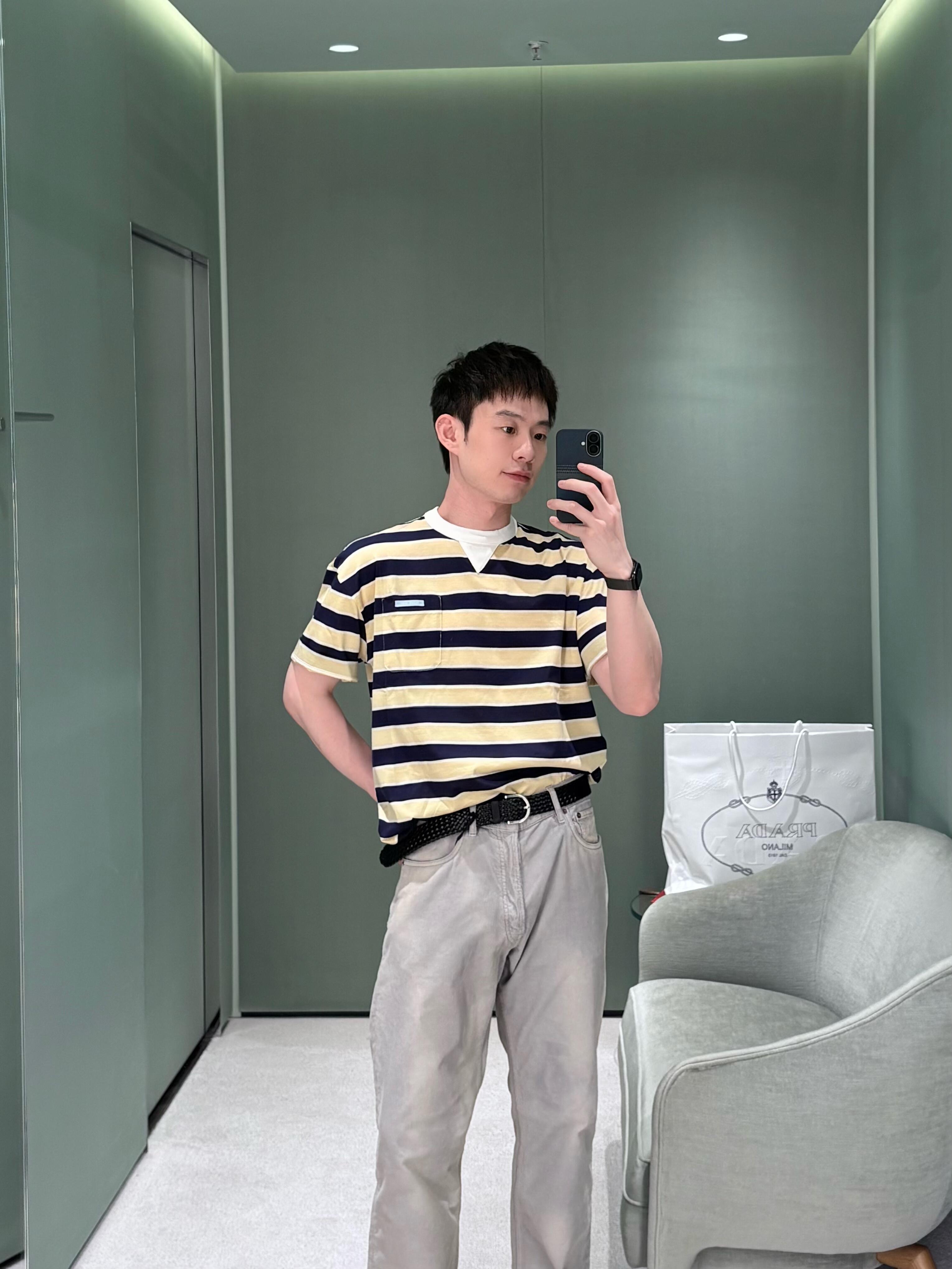 2026 New GS Striped Short-Sleeved T-Shirt with Pockets (CC952-A20)
