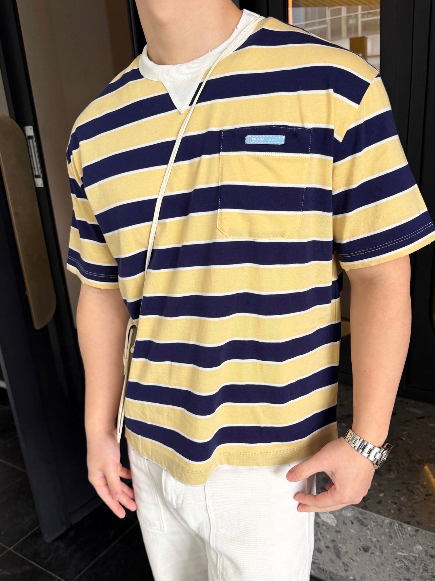 2026 New GS Striped Short-Sleeved T-Shirt with Pockets (CC952-A20)