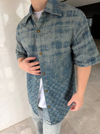 2026 New GS Logo Denim Short-Sleeve Shirt (BB773-B40)