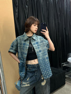 2026 New GS Logo Denim Short-Sleeve Shirt (BB773-B40)
