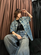 2026 New GS Logo Denim Short-Sleeve Shirt (BB773-B40)