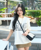 2026 New GS  Letter Print Box-Fit Short-Sleeved T-Shirt (BB813-A15)