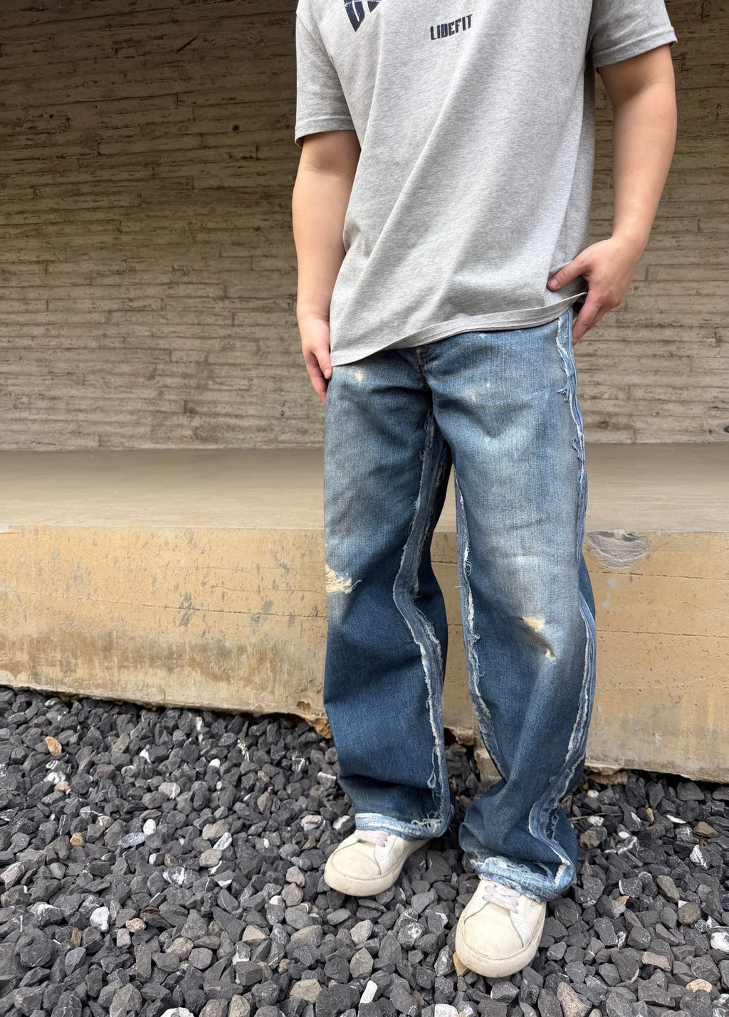 2026 New GS Optical Illusion Print Dyed Jeans (CC961-C05)