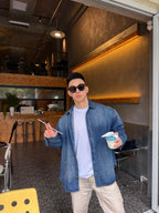 2026 New GS Splash-Painted Distressed Denim Shirt (BB801-B55)