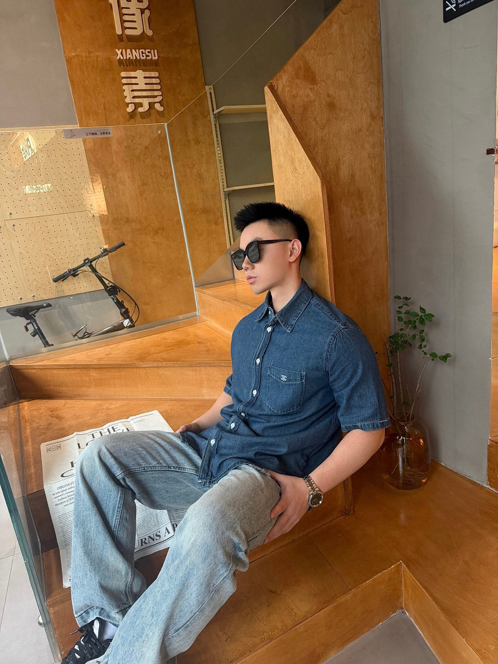 2026 New GS Embroidered Denim Short-Sleeved Shirt (BB810-A80)