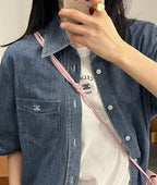 2026 New GS Embroidered Denim Short-Sleeved Shirt (BB810-A80)