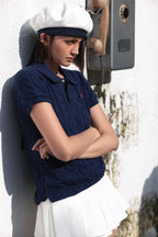 2026 Women's GS Cable-Knit Polo Neck Sweater (FF719)