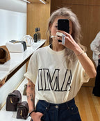 2026 Women’s GS  Letter Print Box-Fit Short-Sleeved T-Shirt (EE405)