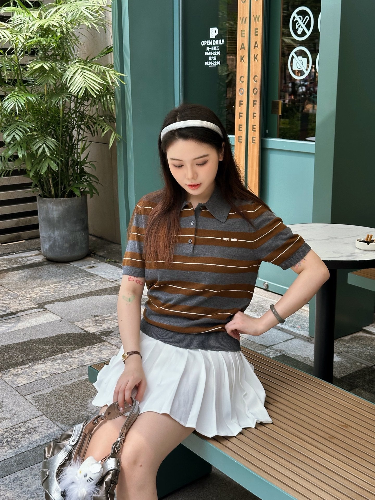 2026 Women’s GS Logo Jacquard Striped Jumper  (FF711)
