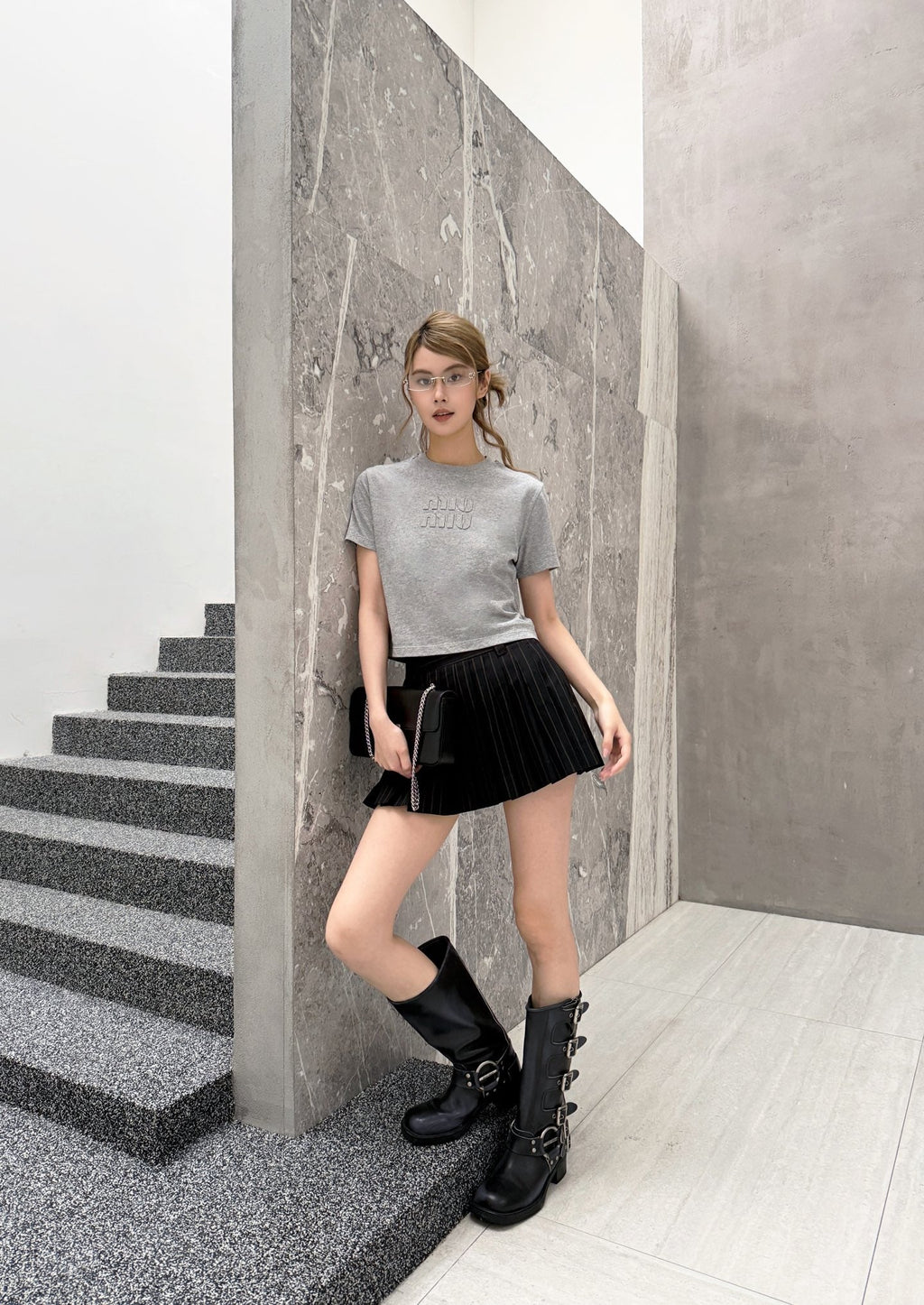 2026 Women’s GS Patchwork Embroidered Striped Skirt (FF706)