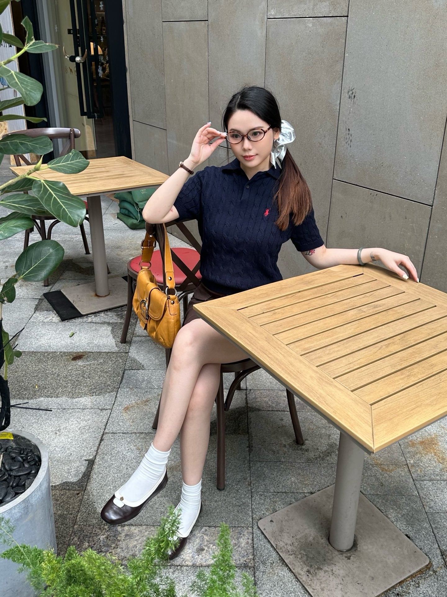 2026 Women's GS Cable-Knit Polo Neck Sweater (FF719)