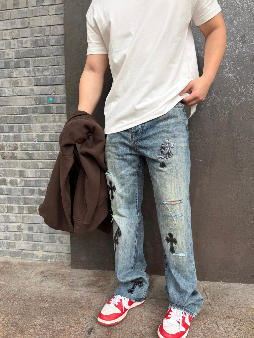2026 New GS Cross Logo Distressed Jeans (CC963-C60)