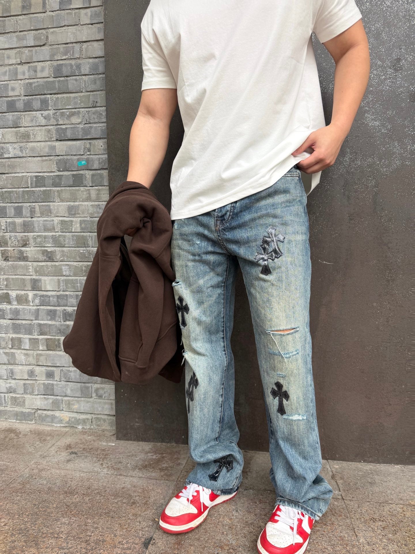 2026 New GS Cross Logo Distressed Jeans (CC963-C60)
