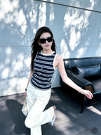 2026 Women’s GS  Logo Embroidered Striped Tank Top (FF728)