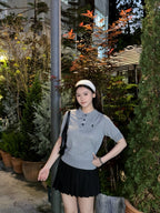 2026 Women’s GS  Embroidered Polo Neck Knit Top (DD112)