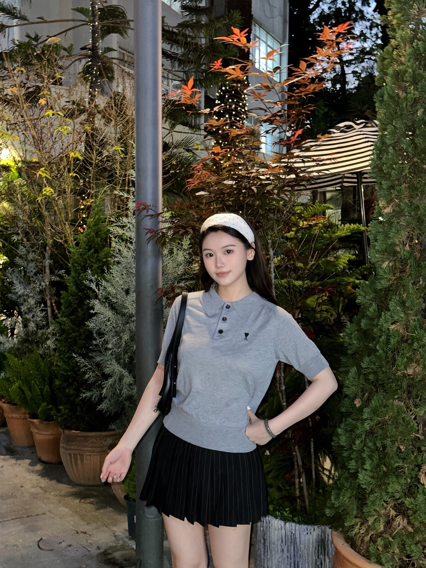 2026 Women’s GS  Embroidered Polo Neck Knit Top (DD112)