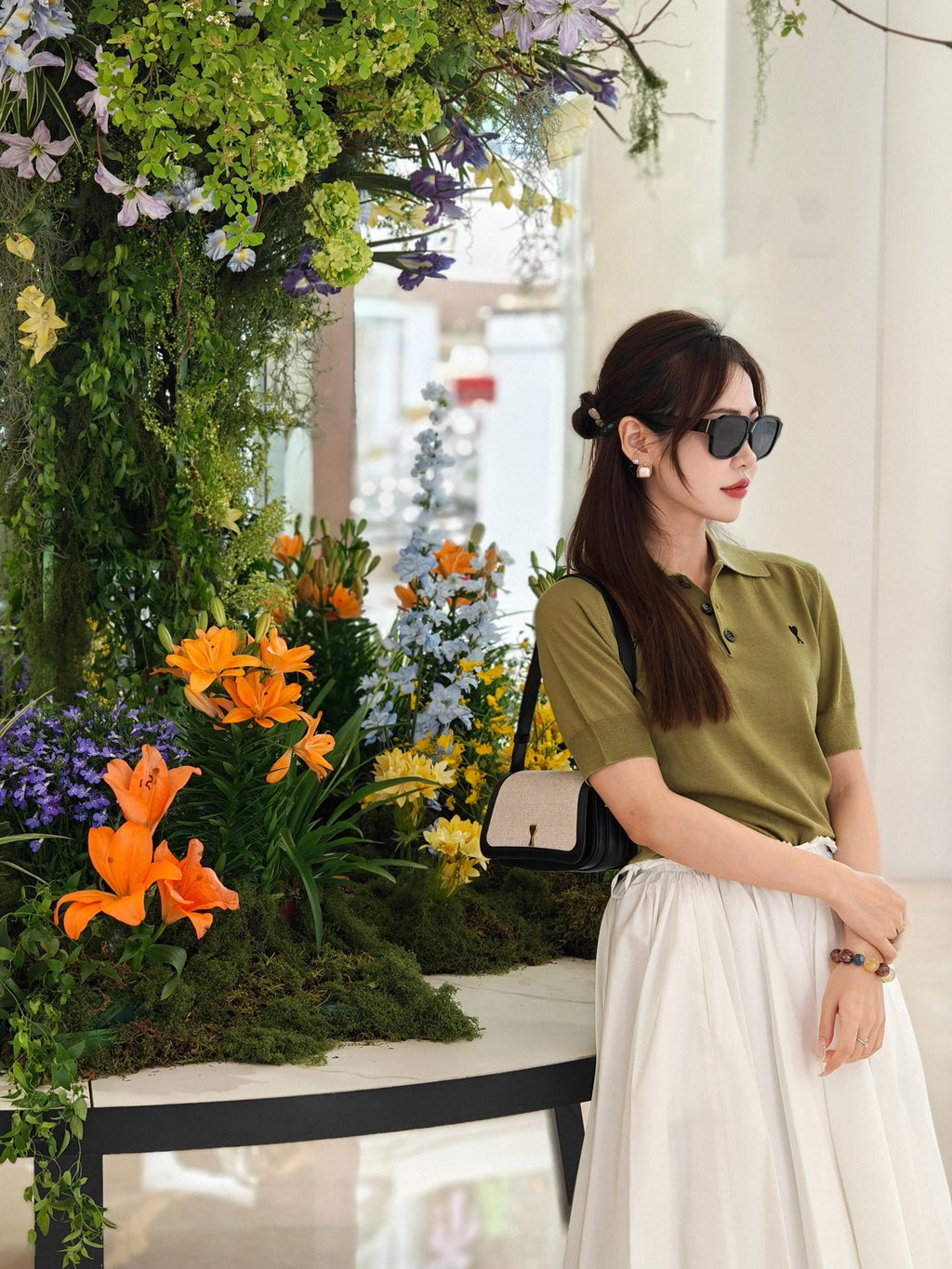 2026 Women’s GS  Embroidered Polo Neck Knit Top (DD112)