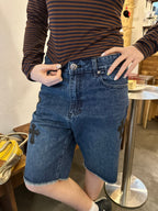 2026 Women’s GS Cross Logo Denim Shorts (EE407)