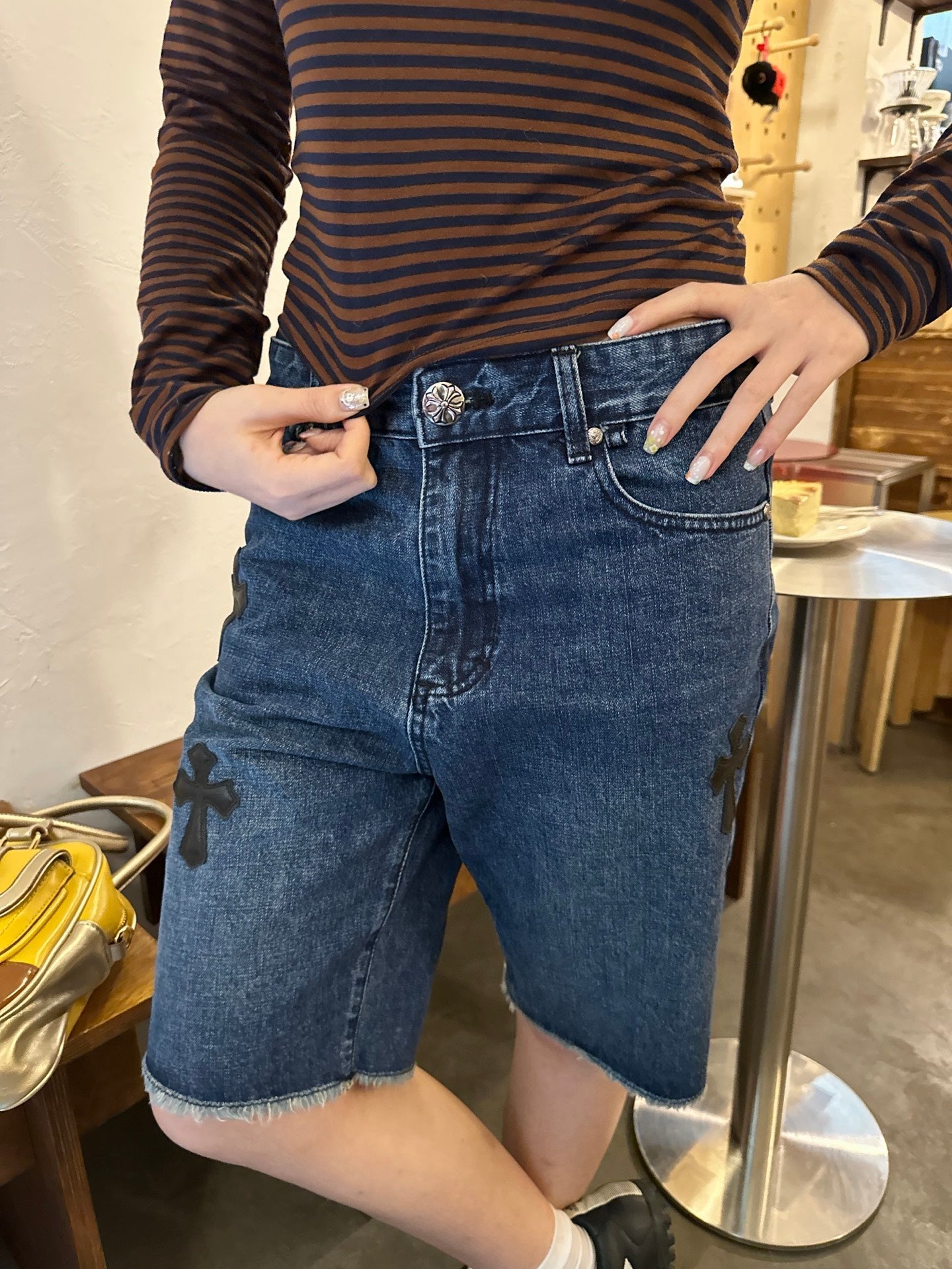 2026 Women’s GS Cross Logo Denim Shorts (EE407)
