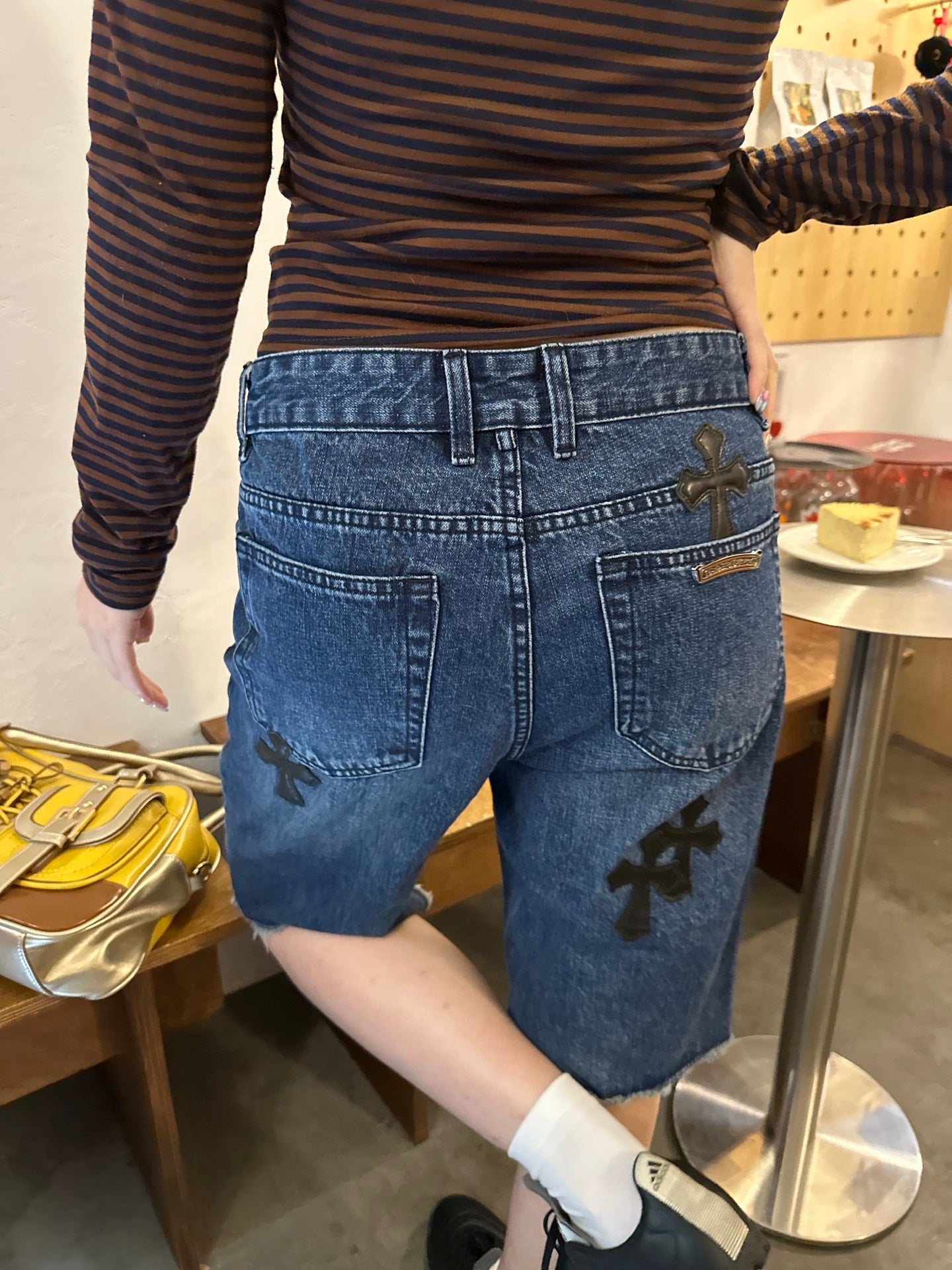 2026 Women’s GS Cross Logo Denim Shorts (EE407)