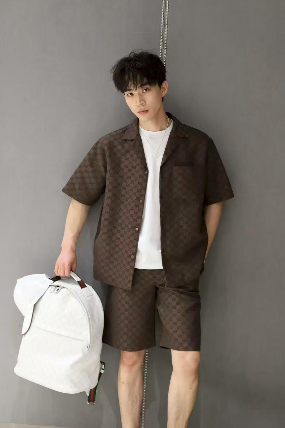 2026 New Arrival GS All-over Jacquard Print Short-sleeved Shirt (AA579-A90)