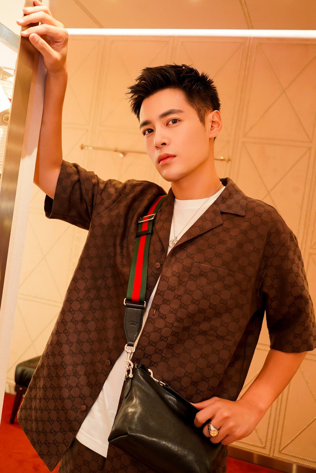 2026 New Arrival GS All-over Jacquard Print Short-sleeved Shirt (AA579-A90)