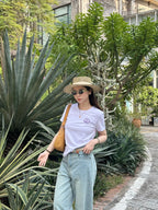 2026 Women’s GS Embellished Interlocking Short-Sleeved Top (DD107)