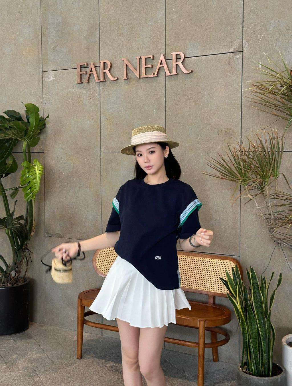 2026 Women’s GS Embroidered Striped Patchwork Short-Sleeved Top (DD108)