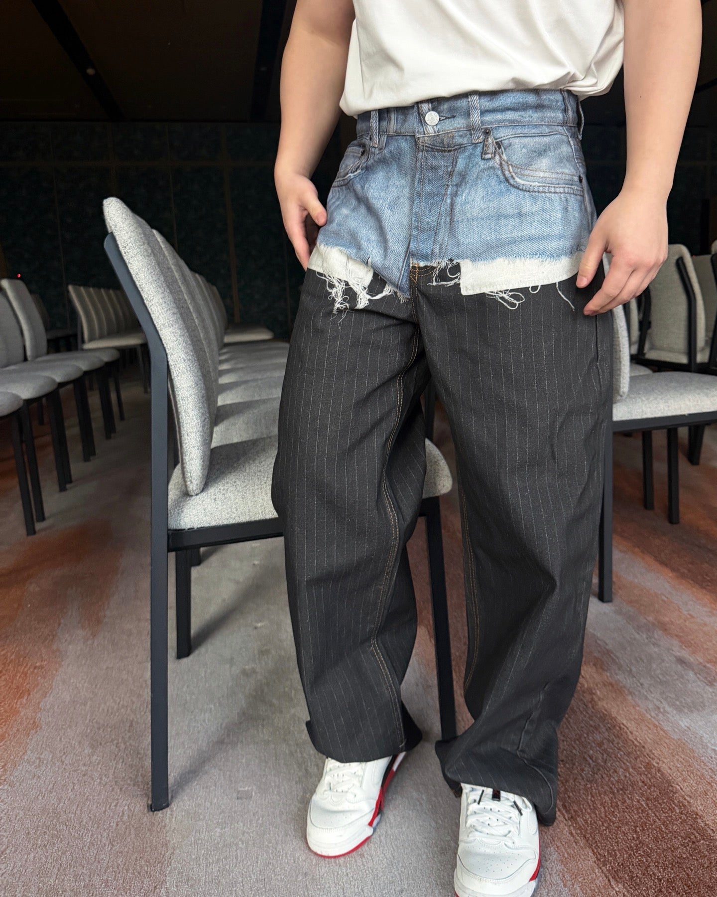 2026 New GS Optical Illusion Stripe Print Jeans (CC962-C05)