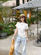 2026 Women’s GS Embroidered Short-Sleeved Top (EE412)