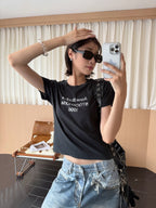 2026 Women’s GS Short-Sleeved T-Shirt with Screen-Printed Distressed Logo (FF731)