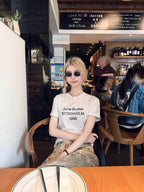2026 Women’s GS Short-Sleeved T-Shirt with Screen-Printed Distressed Logo (FF731)