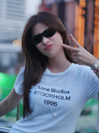 2026 Women’s GS Short-Sleeved T-Shirt with Screen-Printed Distressed Logo (FF731)