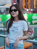 2026 Women’s GS Short-Sleeved T-Shirt with Screen-Printed Distressed Logo (FF731)