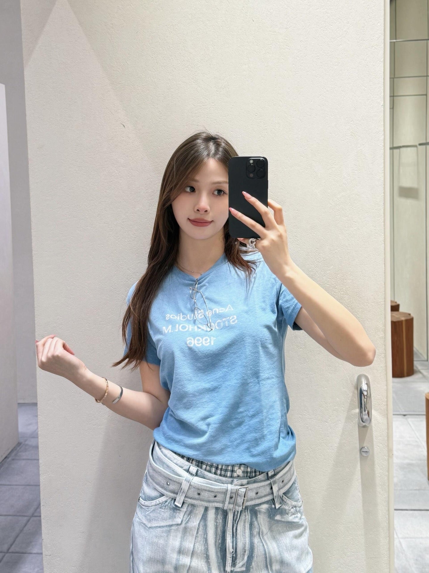 2026 Women’s GS Short-Sleeved T-Shirt with Screen-Printed Distressed Logo (FF731)