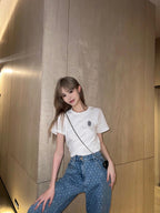 2026 Women’s GS Cross Motif Short-Sleeved T-Shirt (DD122)