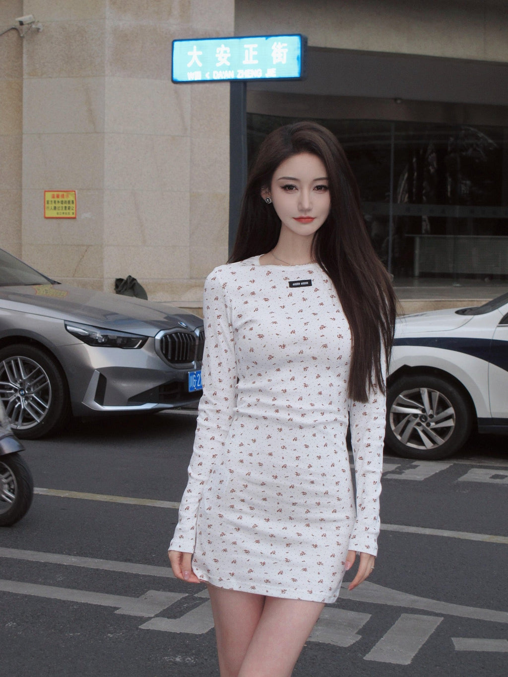 2026 Women’s GS Floral Long-Sleeved Dress (FF746)