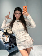 2026 Women’s GS Floral Long-Sleeved Dress (FF746)
