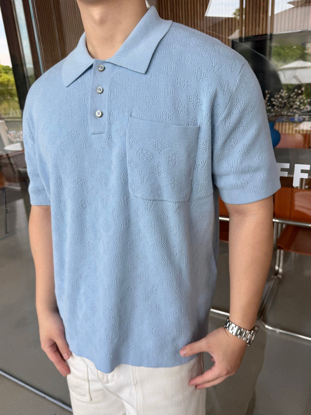 2026 New GS All-Over Print Mesh Polo Shirt (AA601-A90)